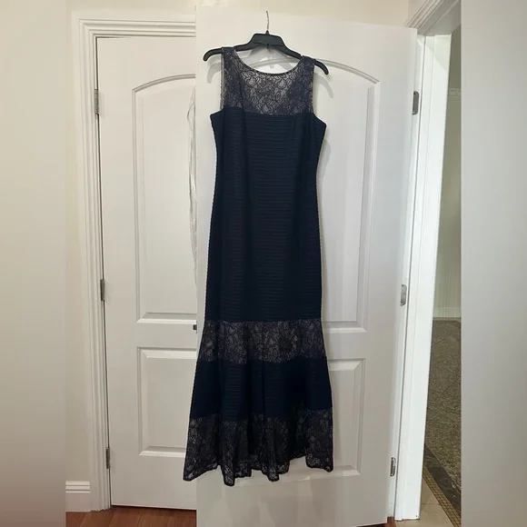chinese dress ladies Cami Premium Lace Midi Dress in Navy main image 0